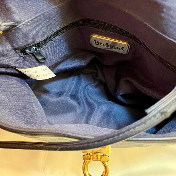 Bechamel  Clutch.& Shoulder &  Crossbody Black  Leather gold tone hardware - Picture 7 of 10